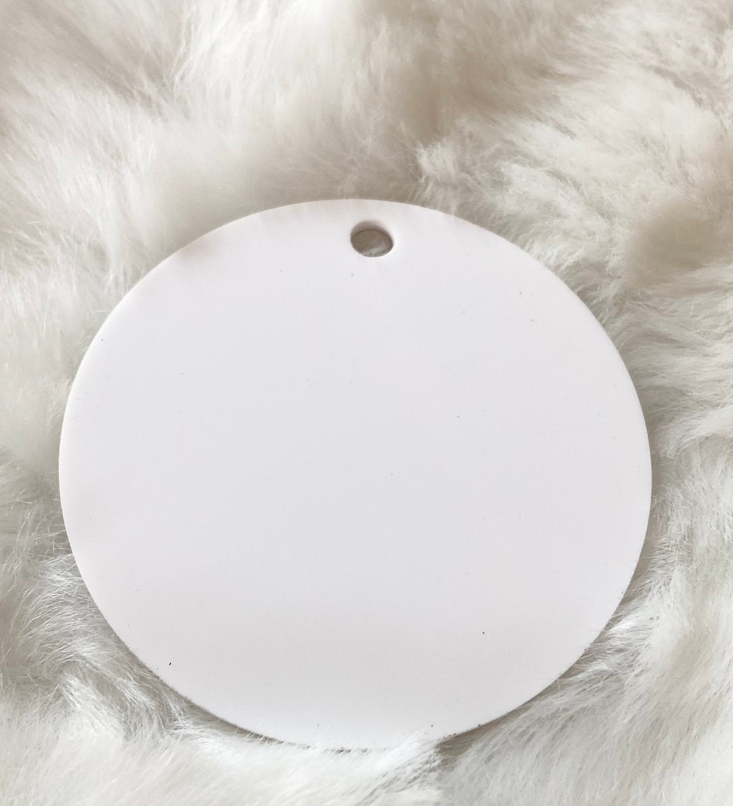 10cm white acrylic sublimation Christmas bauble blank