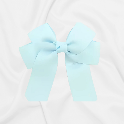 Hair Bow 4" Baby Blue