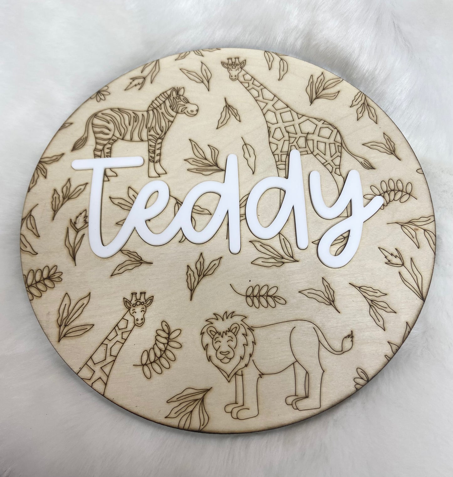 Safari Name Plaque 29cm