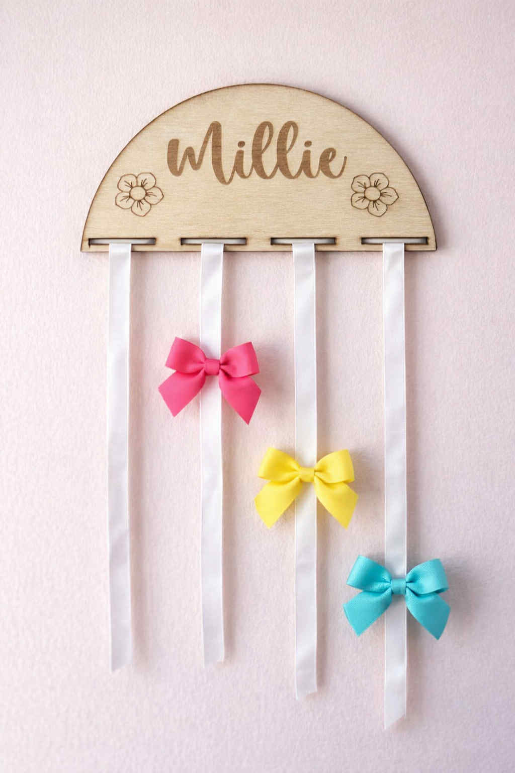 Personalised Wooden Bow & Hair Clip Holder