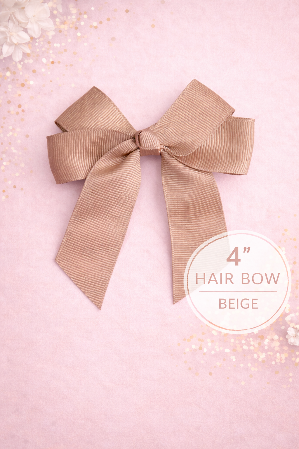 Bow 4" Beige