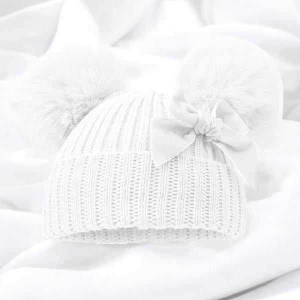 Baby Ribbed Hat with Velvet Bow