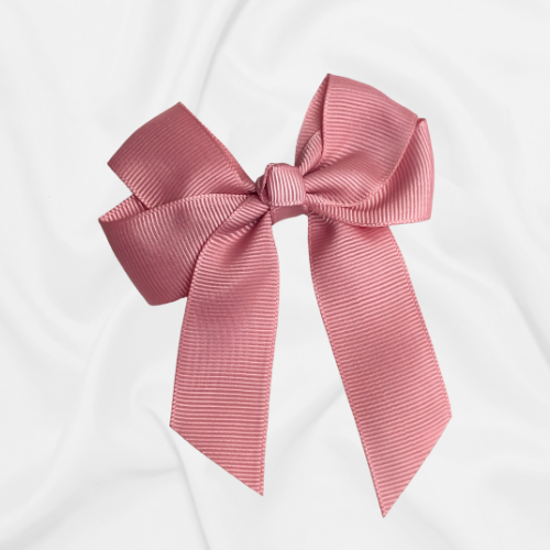 Hair Bow 4" Dusky Pink