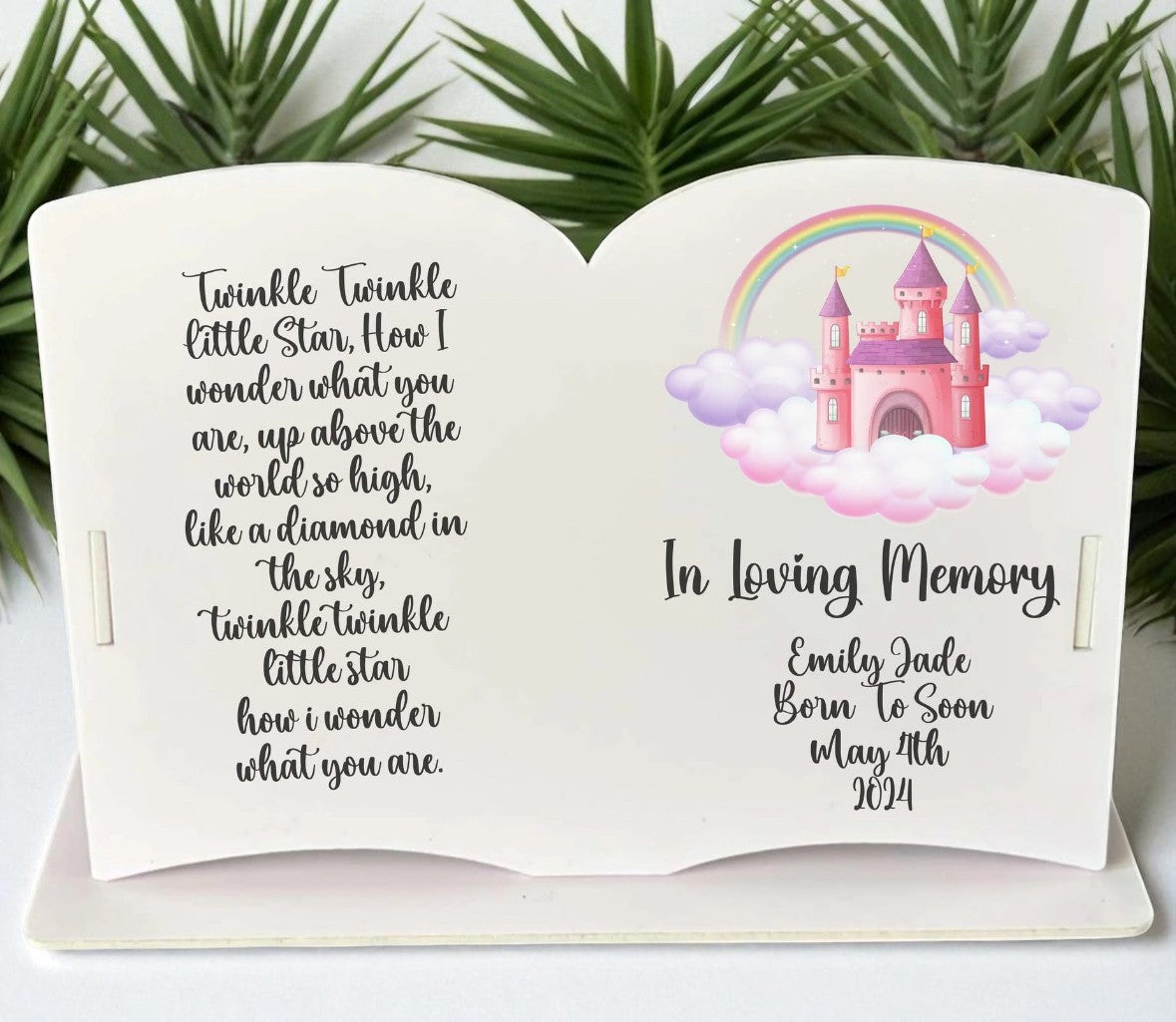 Book Grave Plaque Custom UVDTF