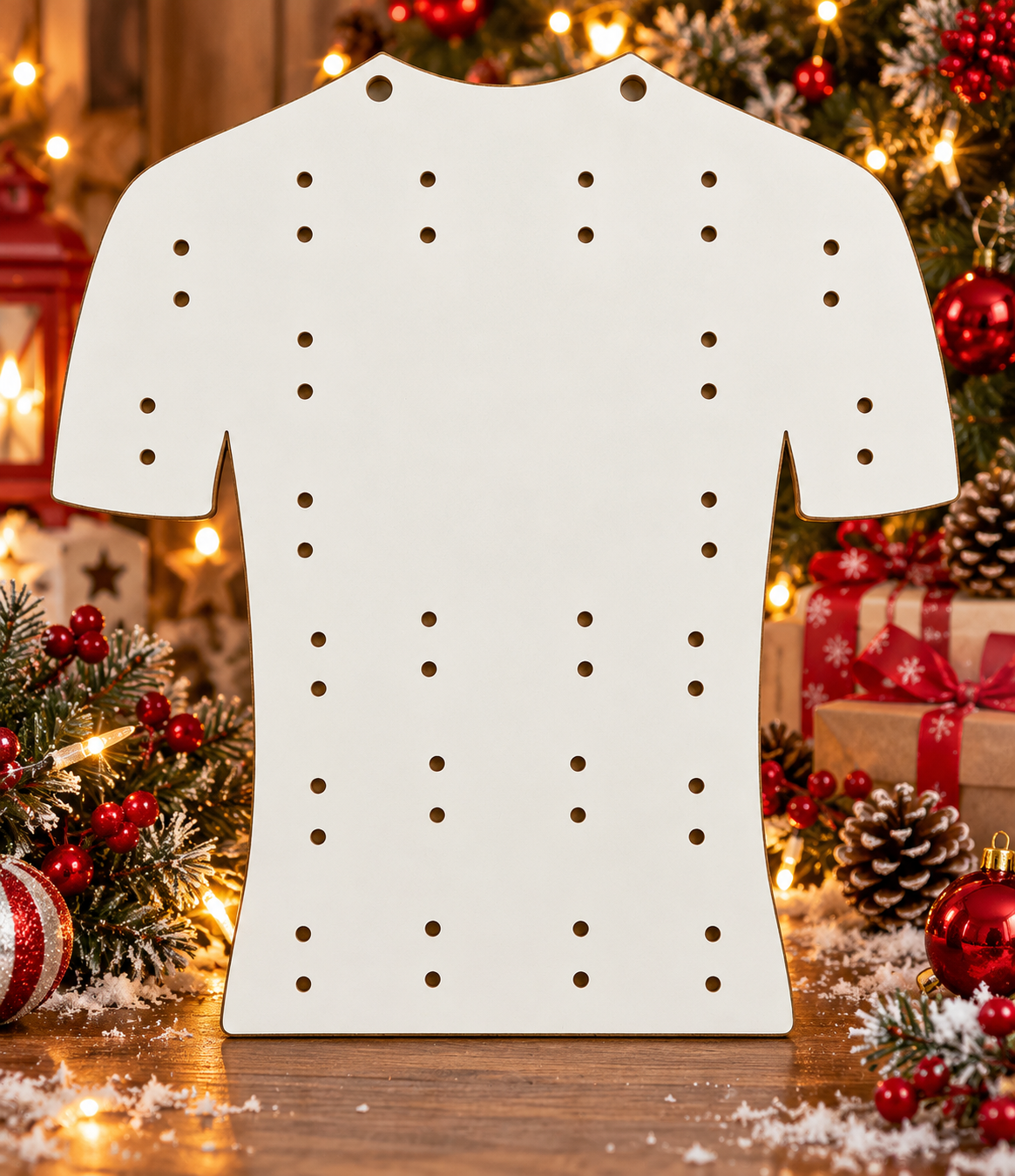 Plain white faced MDF football shirt advent calendar sublimation blank