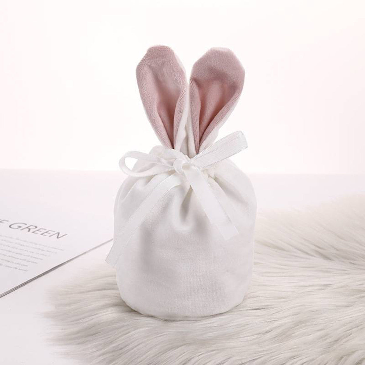 Bunny Ears Velvet Pouch 2 colours