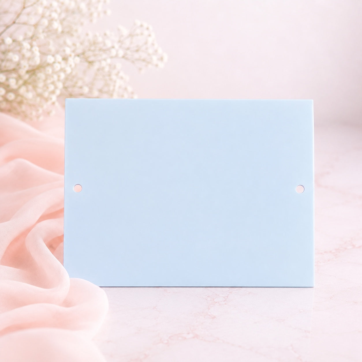 Baby blue 19x14cm 3mm acrylic plaque blank with two holes
