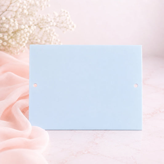 Baby blue 19x14cm 3mm acrylic plaque blank with two holes