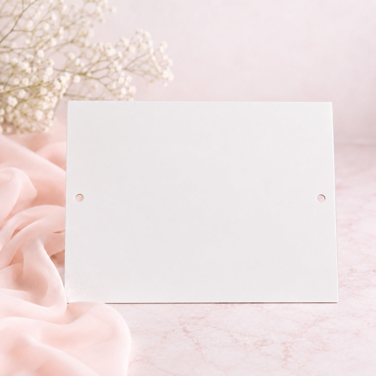 White 19x14cm 3mm acrylic plaque blank with two holes