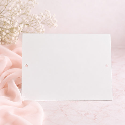 White 19x14cm 3mm acrylic plaque blank with two holes