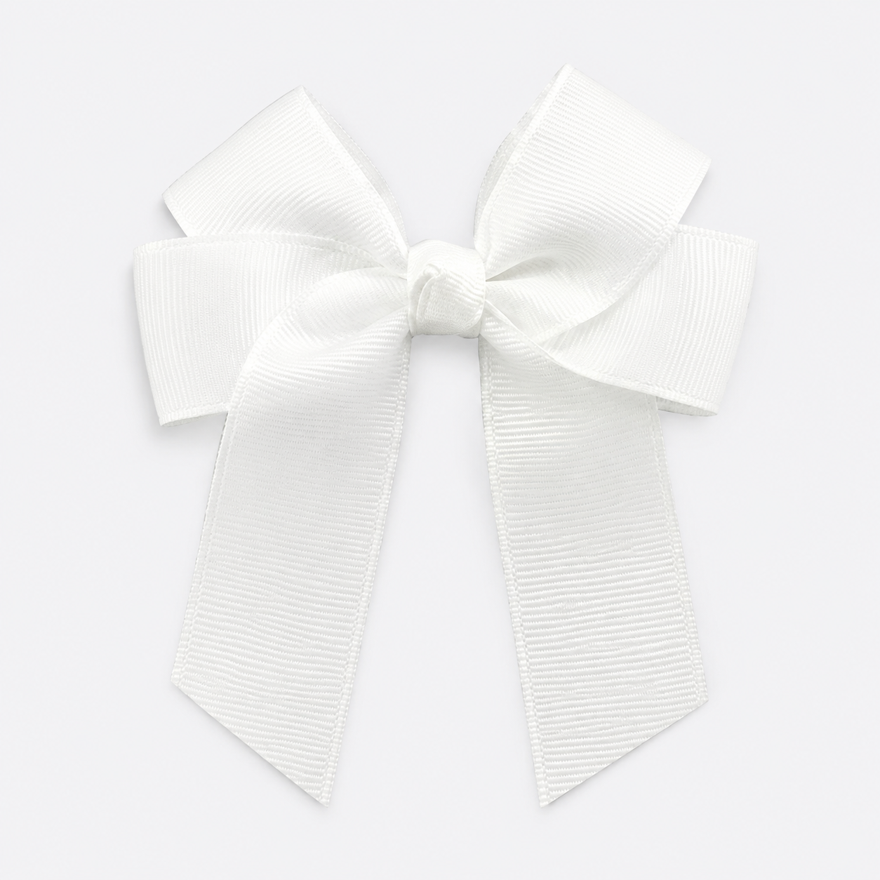 White 4-inch grosgrain hair bow blank for personalisation