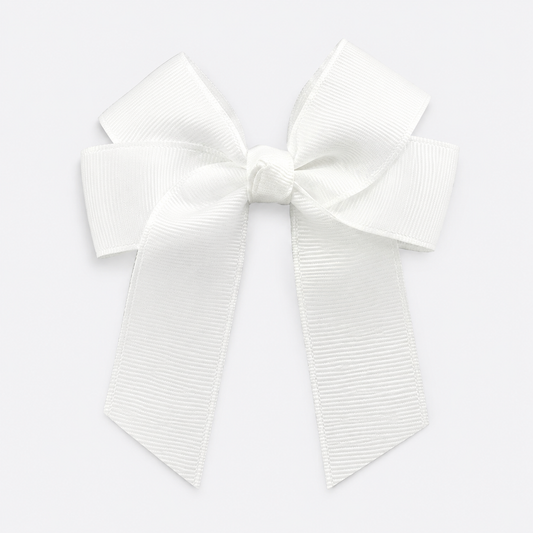 White 4-inch grosgrain hair bow blank for personalisation