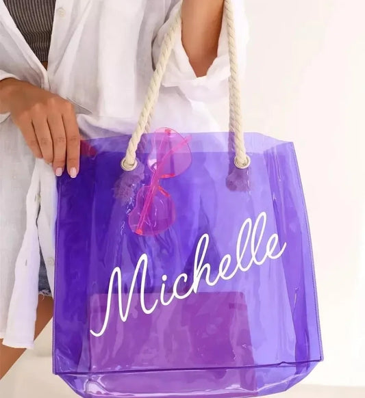 Purple PVC Beach Bag DEFECT