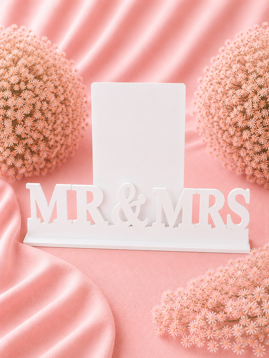 Free Standing Mr&Mrs plaque with Photo stand