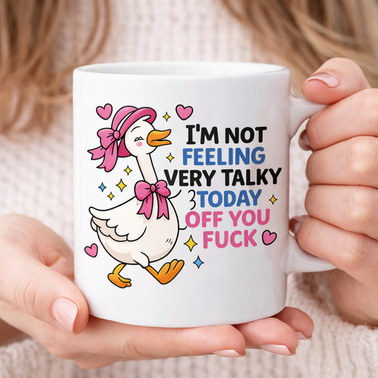 Sassy Duck Decal – “I’m Not Feeling Very Talky Today” Vinyl Decal
