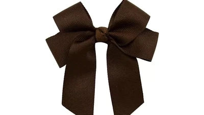 Hair Bow 4" Chocolate