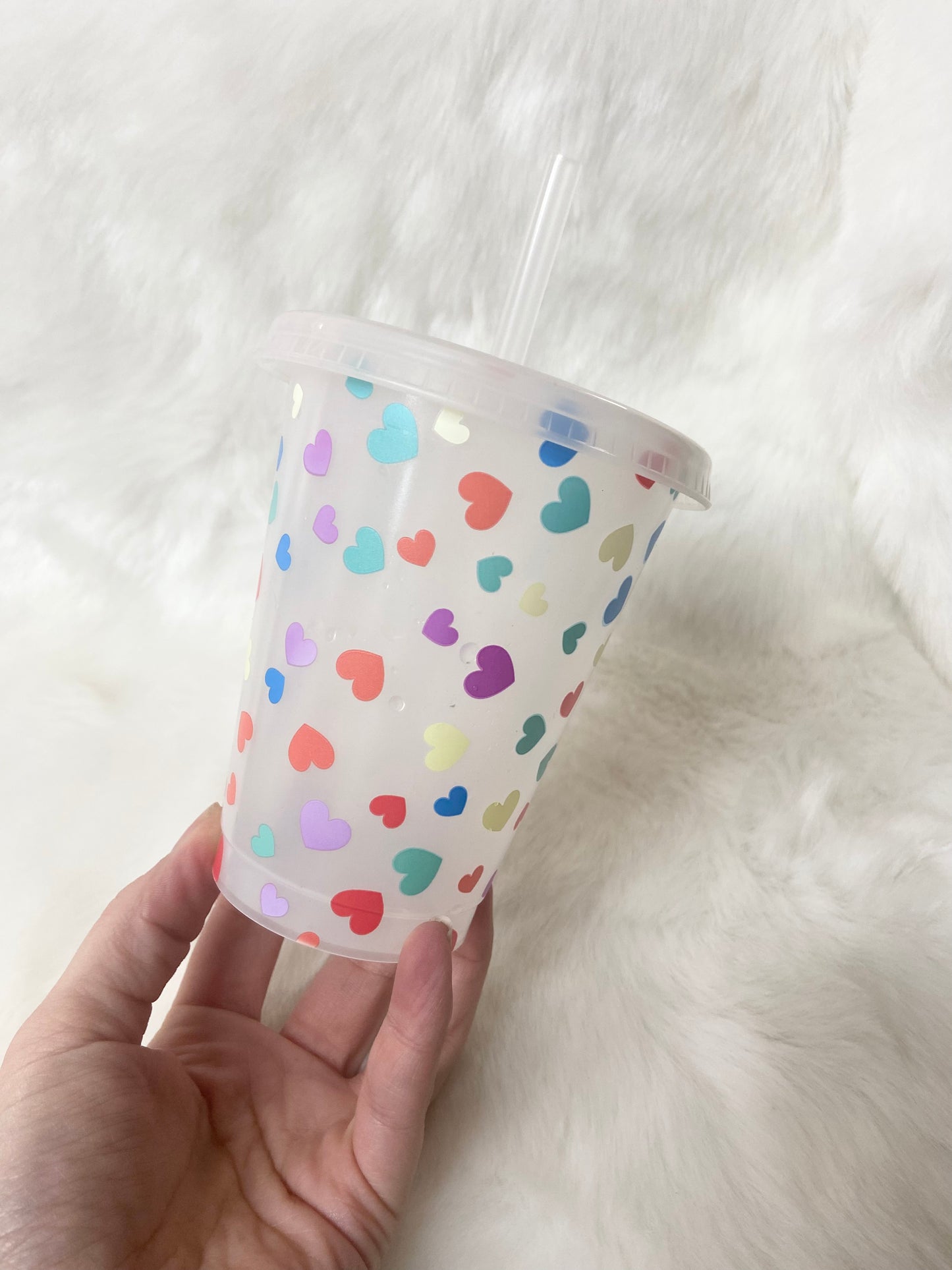 16oz Colour Change Cold Cup Hearts