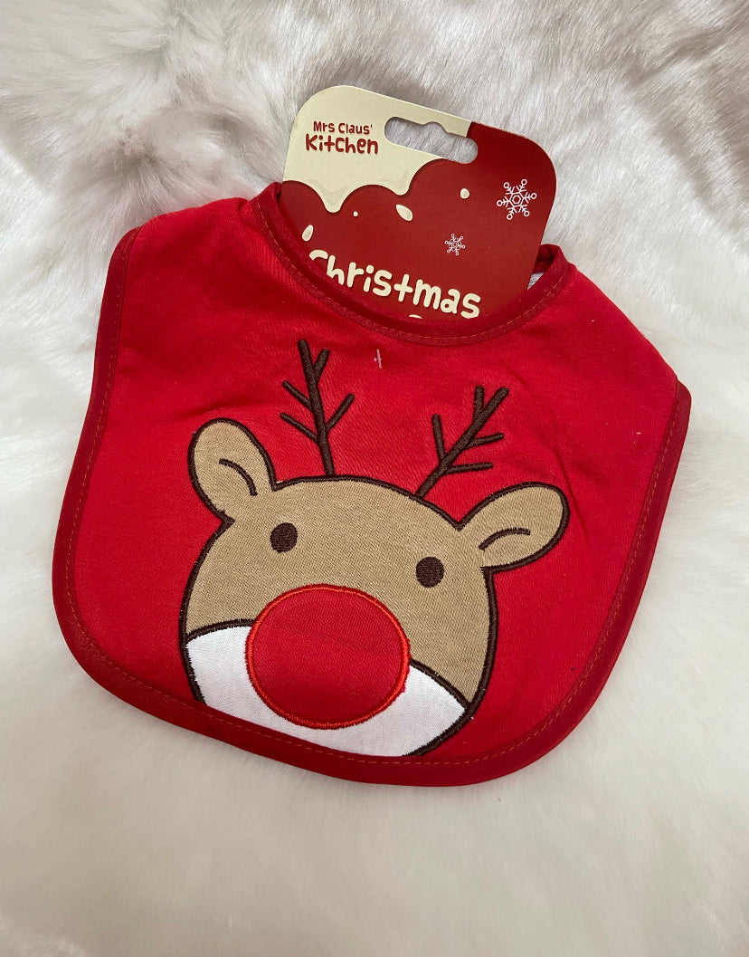 Christmas Reindeer Baby Bib