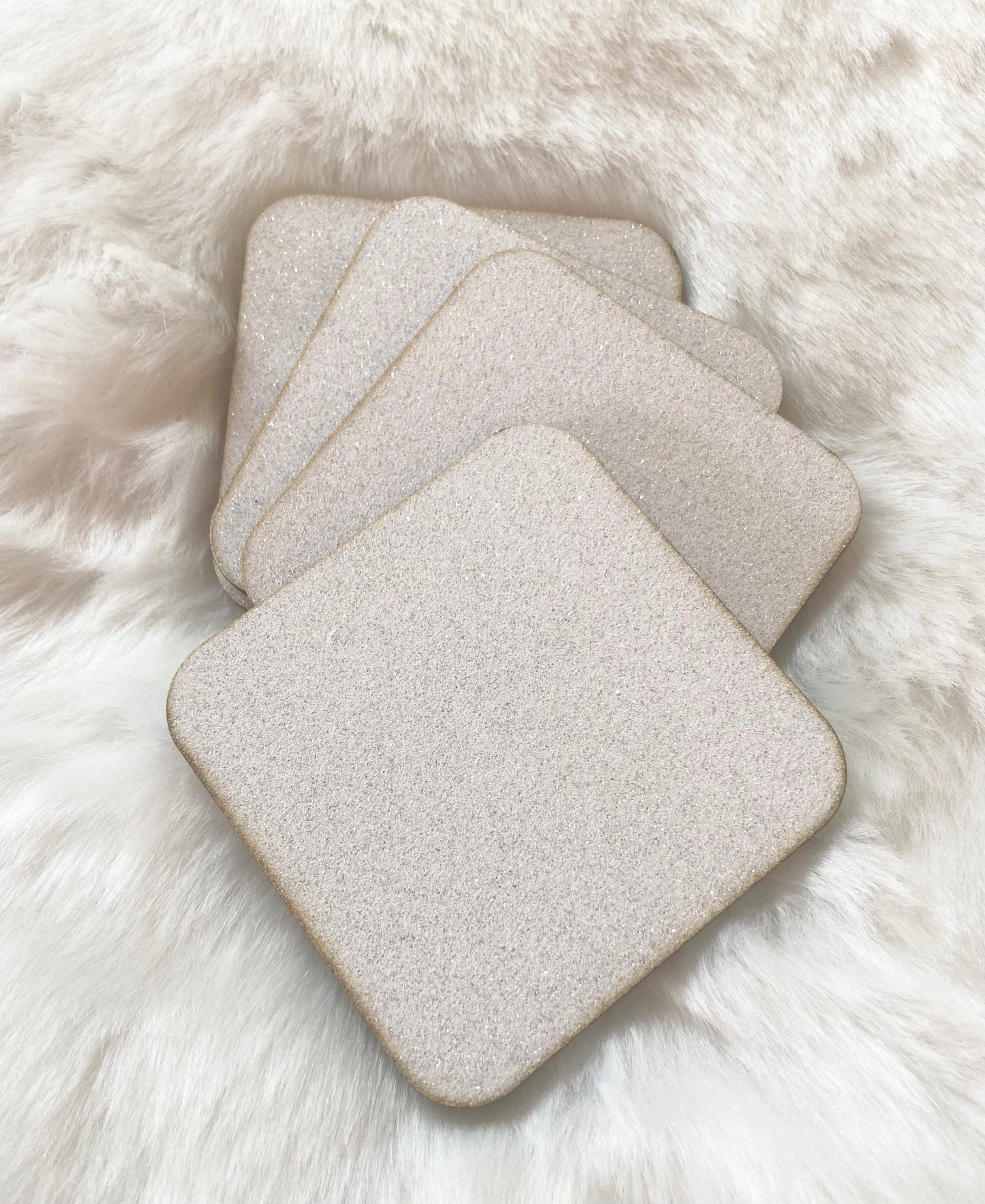 Glitter MDF coaster 9x9cm (4 Pack)