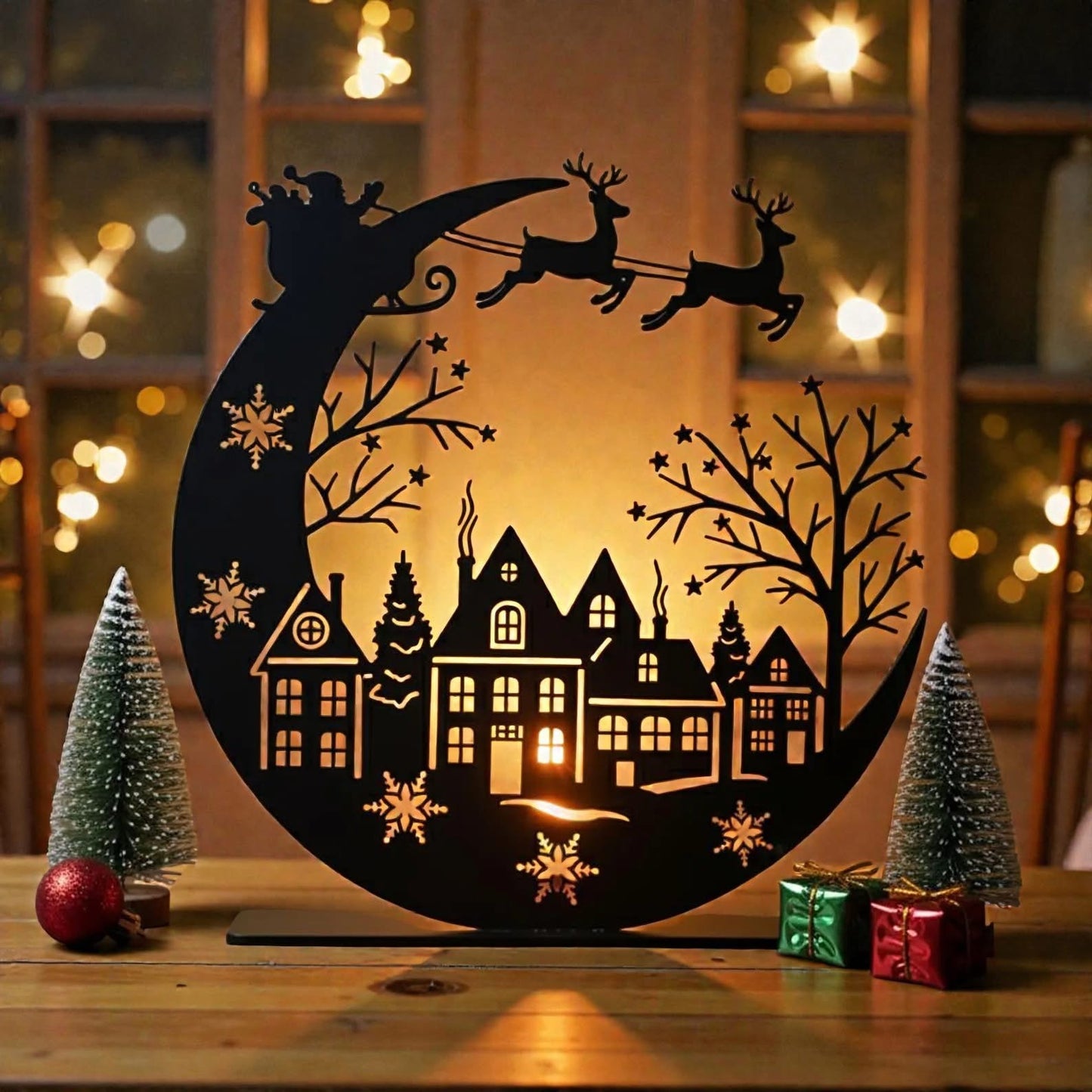 Acrylic Santa Candle Holder