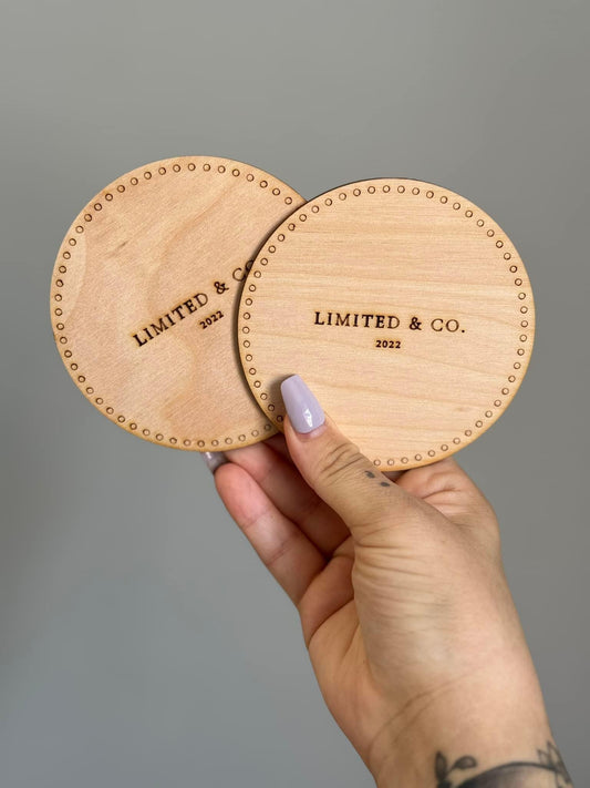 10cm Wooden Logo Disc