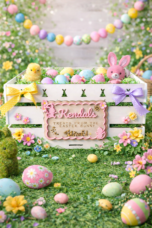 White Wooden Easter Crate | Personalised Easter Gift Box