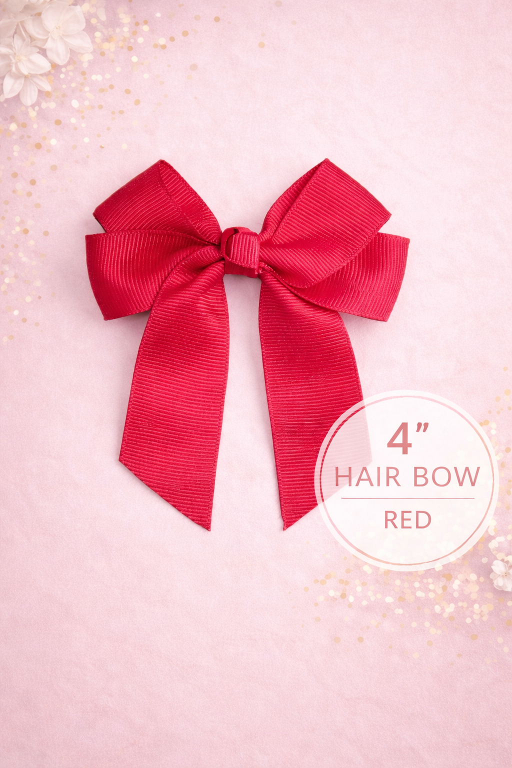 Red Hair Bow 4"