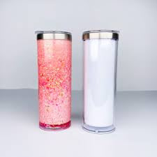 20oz Sublimation Stainless Steel Story Board Snowglobe Tumbler - White