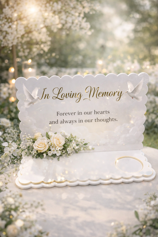 White Acrylic Memorial T light Holder