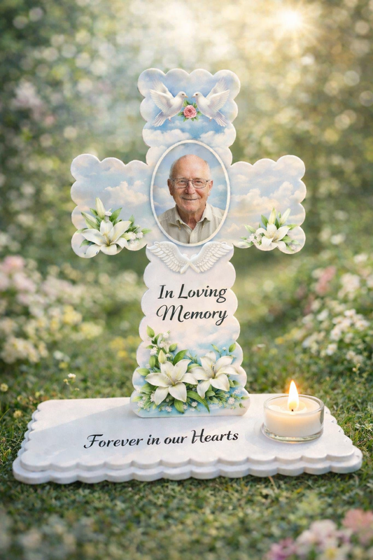 White Acrylic Cross T Light Holder