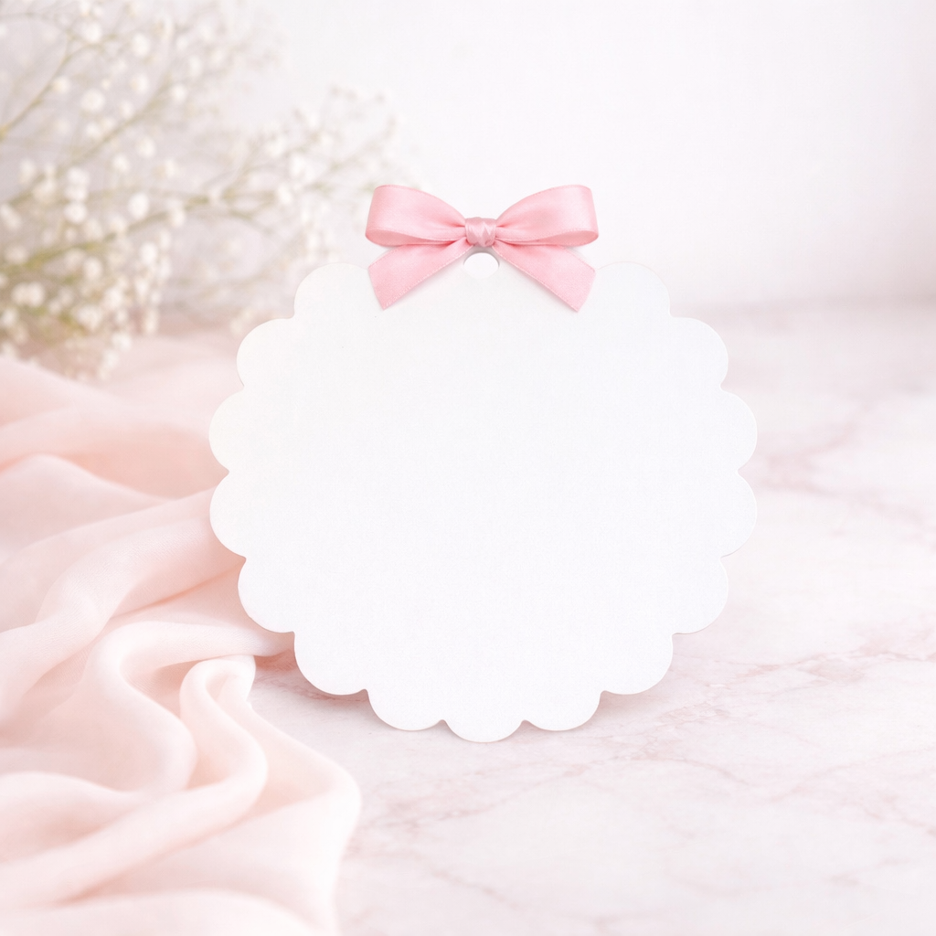 White Acrylic - Scallop Edge Hanging Circle