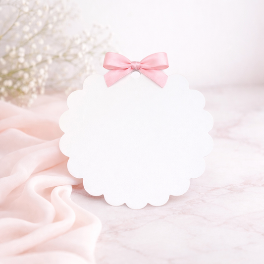 White Acrylic - Scallop Edge Hanging Circle