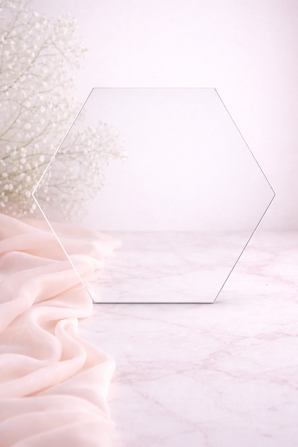 40cm clear cast acrylic hexagon sublimation blank – 3mm