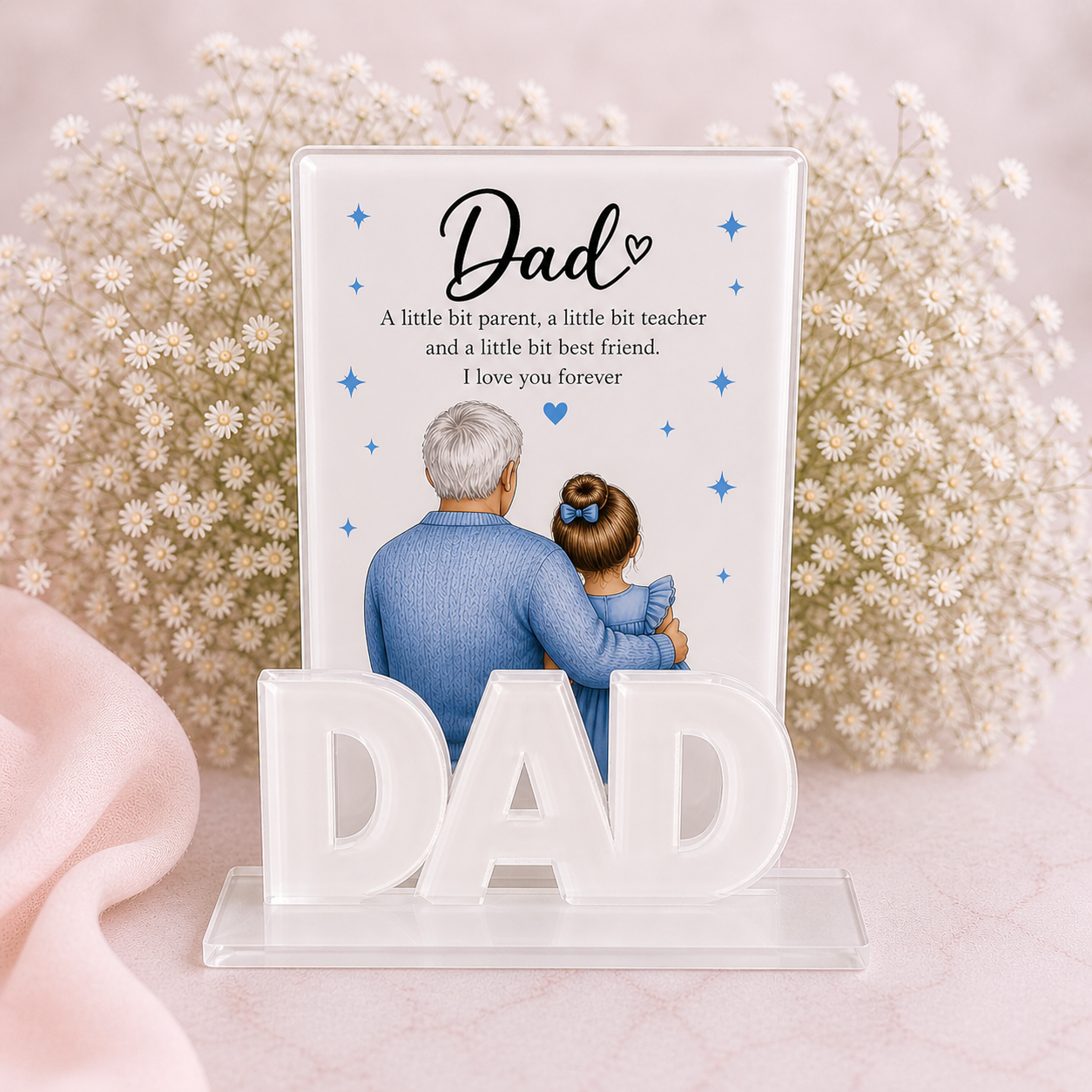 Free Standing Dad plaque with Photo stand