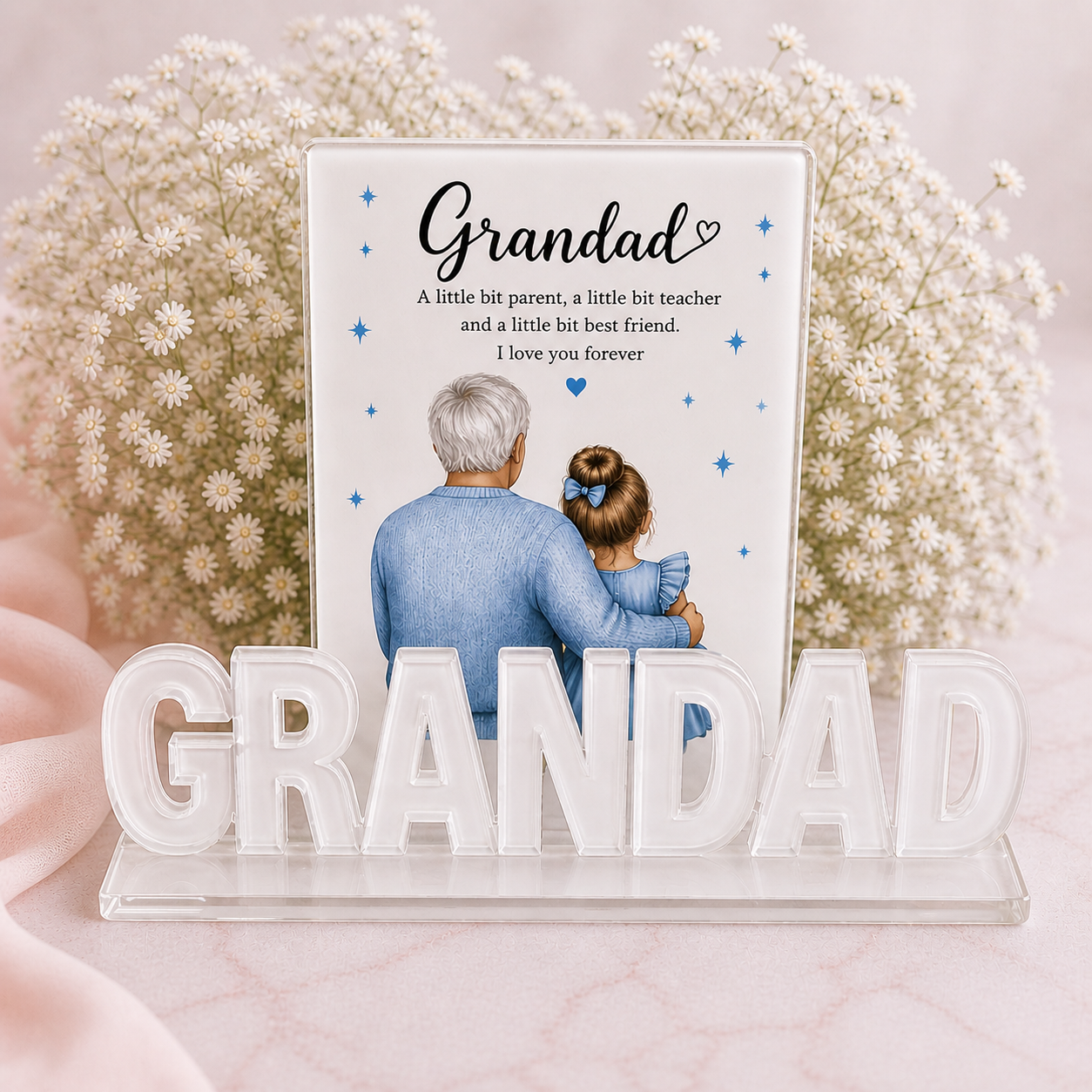 Free Standing Grandad plaque with Photo stand
