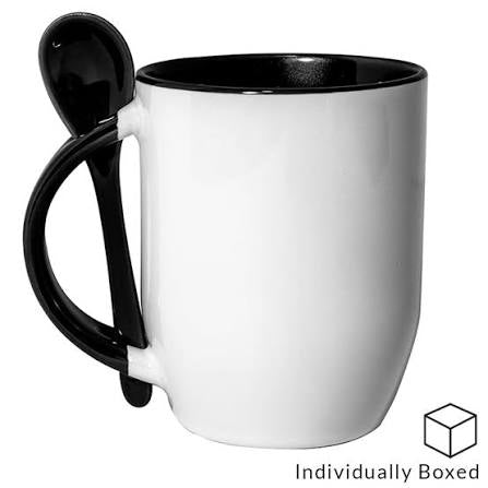 Sublimation Mug With Spoon Black