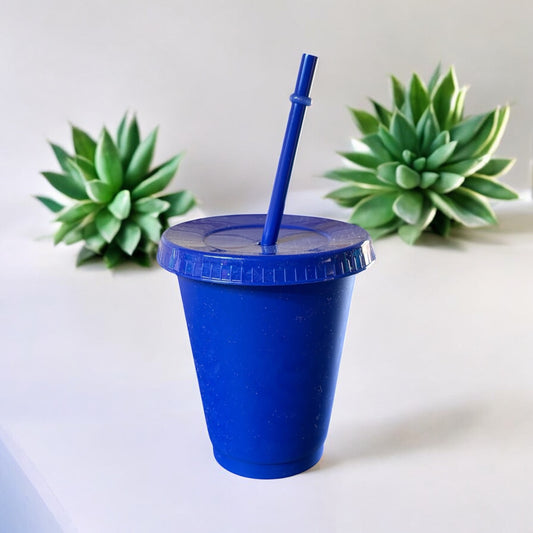 16oz Glitter Cold Cup Navy Blue
