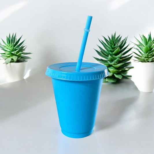 16oz Glitter Cold Cup Sky Blue