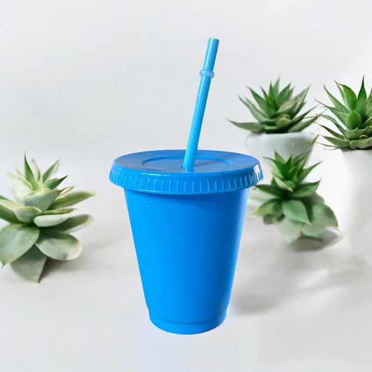 16oz Glitter Cold Cup Dark Blue