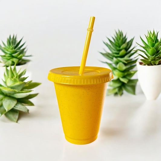 16oz Glitter Cold Cup Yellow