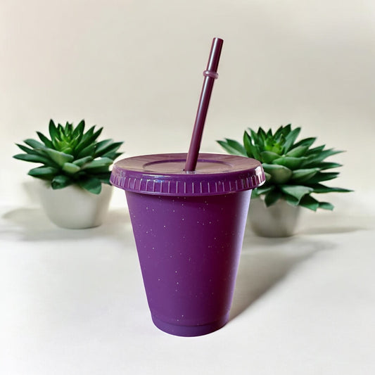 16oz Glitter Cold Cup Plum
