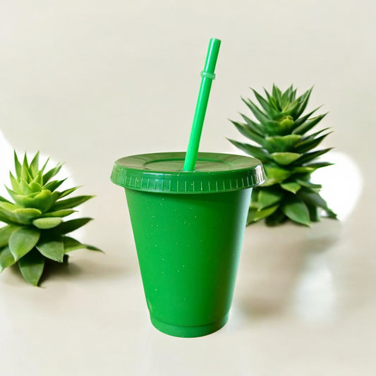 16oz Glitter Cold Cup Apple Green