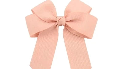 Hair Bow 4" Peach