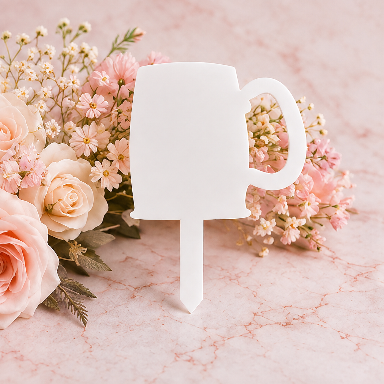 White beer tankard acrylic grave marker blank