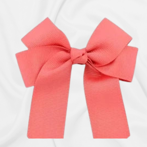 Hair Bow 4" Coral