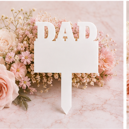 Dad Grave Marker on blush floral marble background