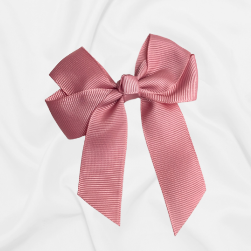 Hair Bow 4"  Dusky Pink