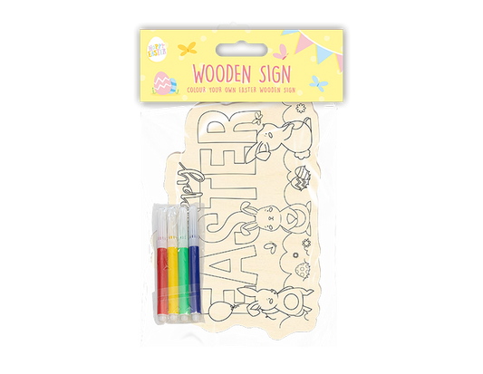 Colour Your Own Wooden Easter Sign