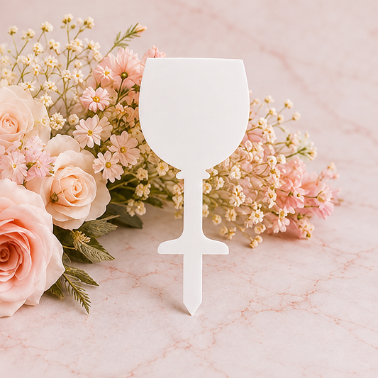White gin glass acrylic grave marker blank