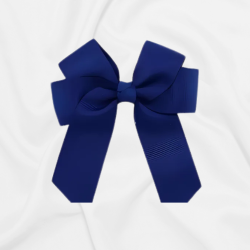 Hair Bow 4" Navy Blue